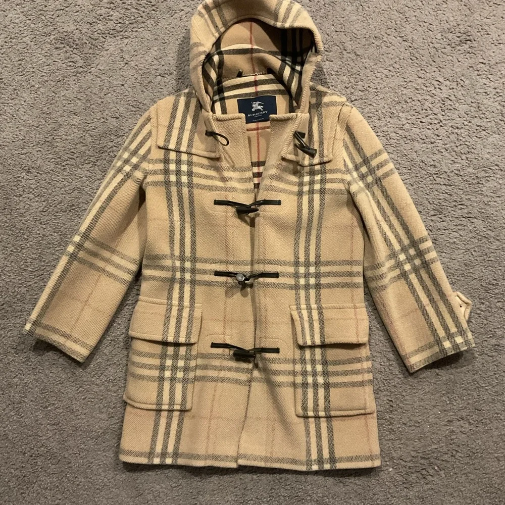 Burberry London Nova Check Wool Plaid Mini Duffle 99 Toggle Hooded Coat Jacket - Picture 8 of 12